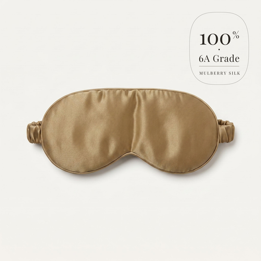 Aveloor Champagne silk eye mask in pure mulberry silk